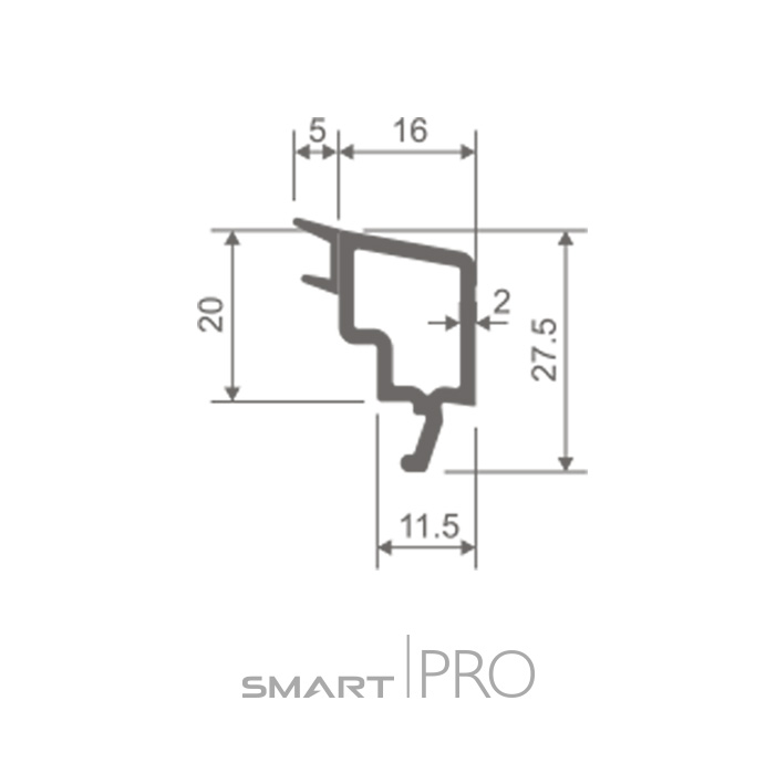 Штапик стандартный 16 мм на стеклопакет 24мм в Талгаре