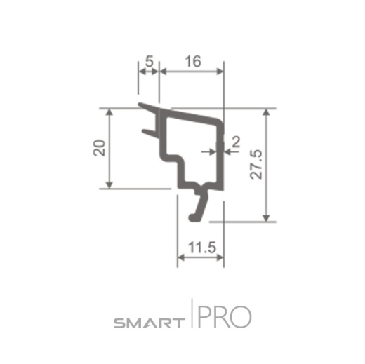 Штапик стандартный 16 мм на стеклопакет 24мм в Талгаре